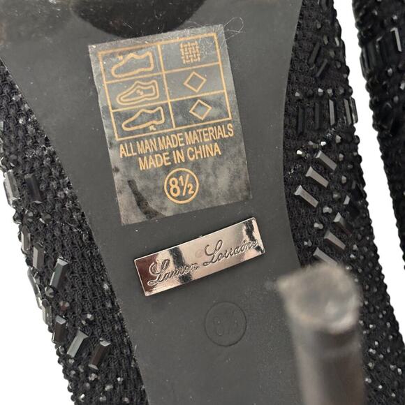 Lauren Lorraine Crystal Embellished Mesh Fabric Booties Black Size 8.5 - Picture 7 of 9